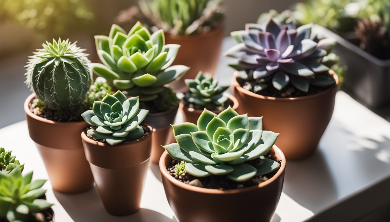 A variety of indoor succulents