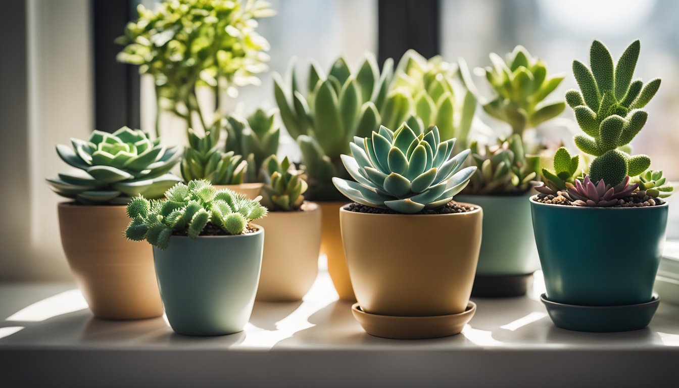 A grouping of indoor succulents