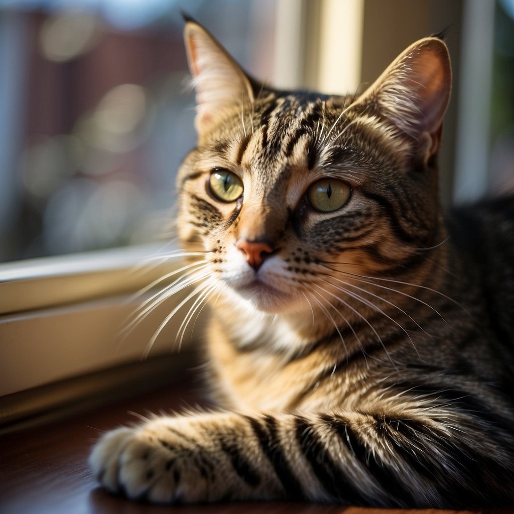 Ginger cat with black 2024 stripes