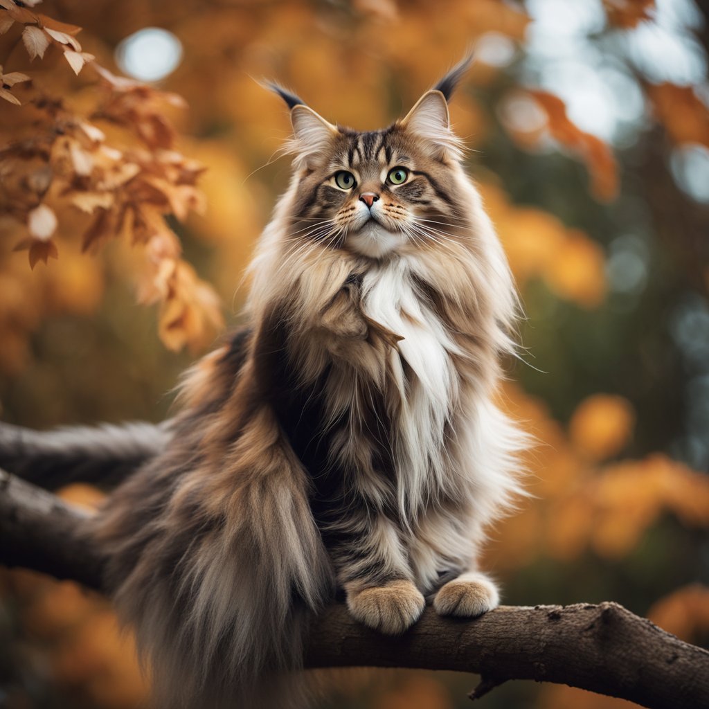 Maine Coon in tree