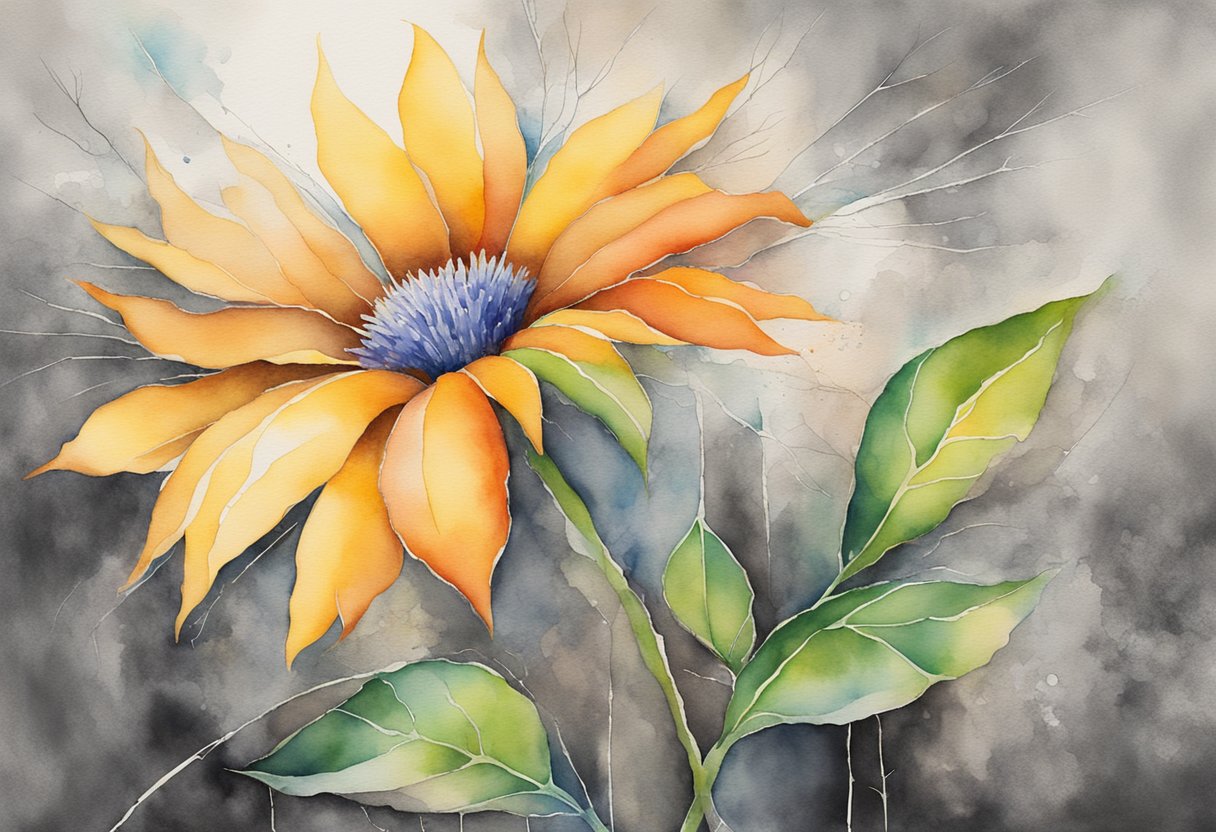 a digital watercolor of a bright yellow flower