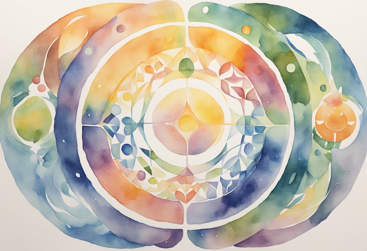 A digital watercolor of uniform, circular shapes