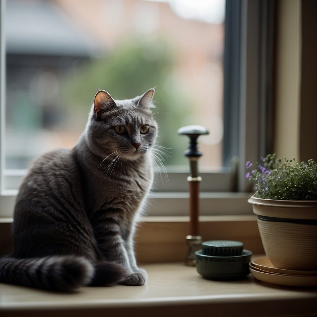 Gray Cat in Window