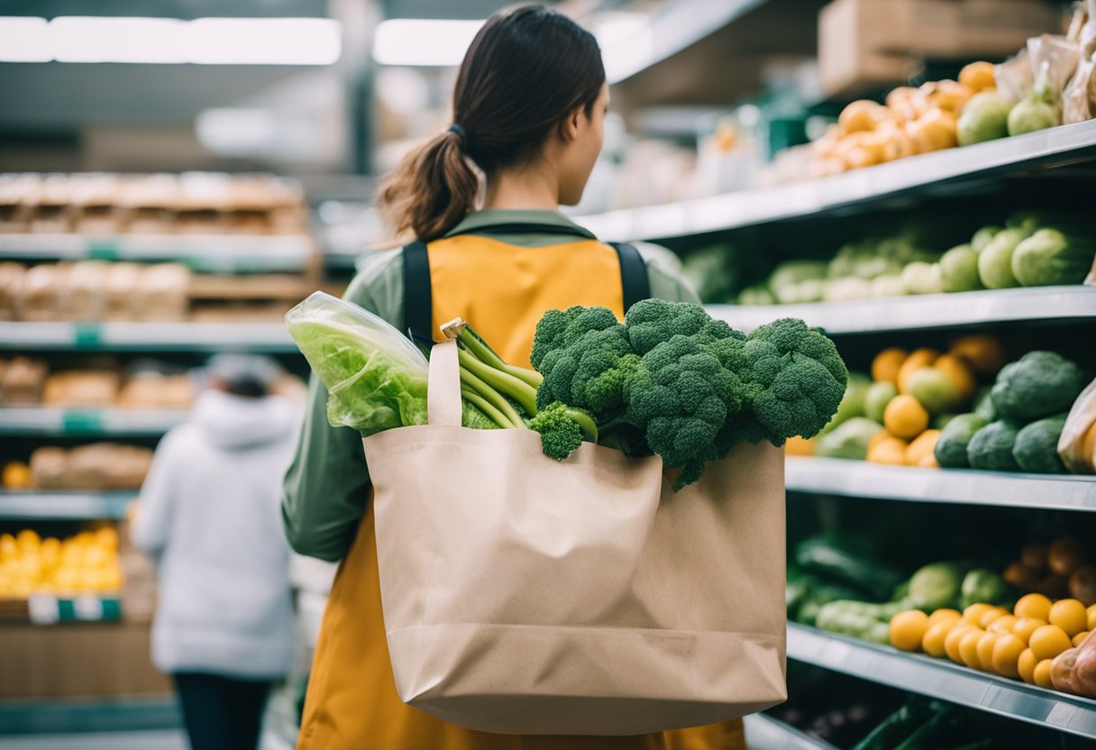 paper bag instead of plastic to illustrate how to live plastic free