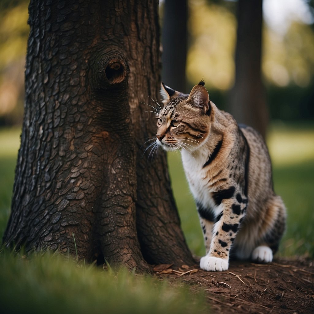 cat beside tree