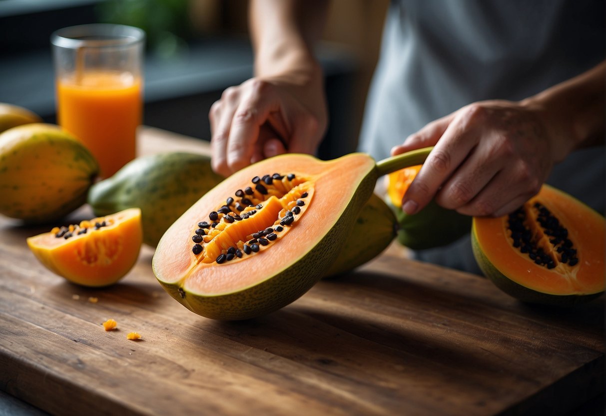 inside of a papaya