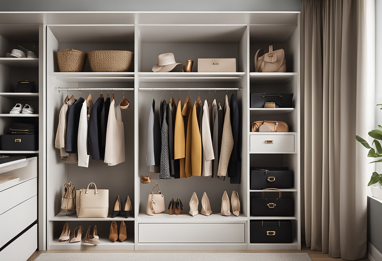 photo illustrating organized closet wardrobe