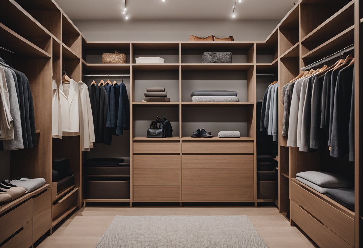 photo illustrating organized wardrobe closet