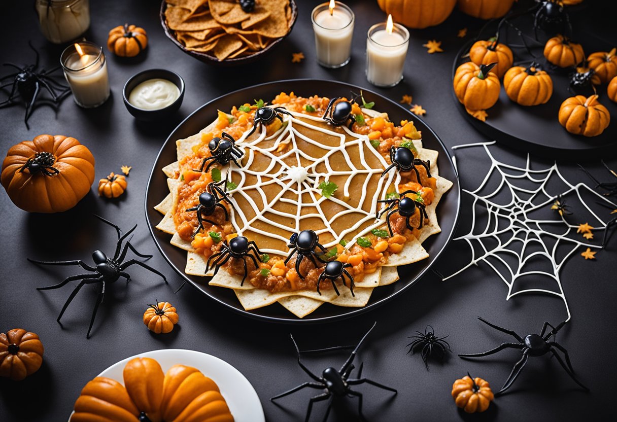 Spider Web Taco Dip for Halloween