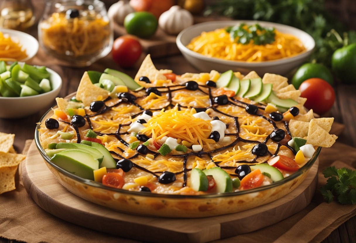 Spider Web Taco Dip for Halloween