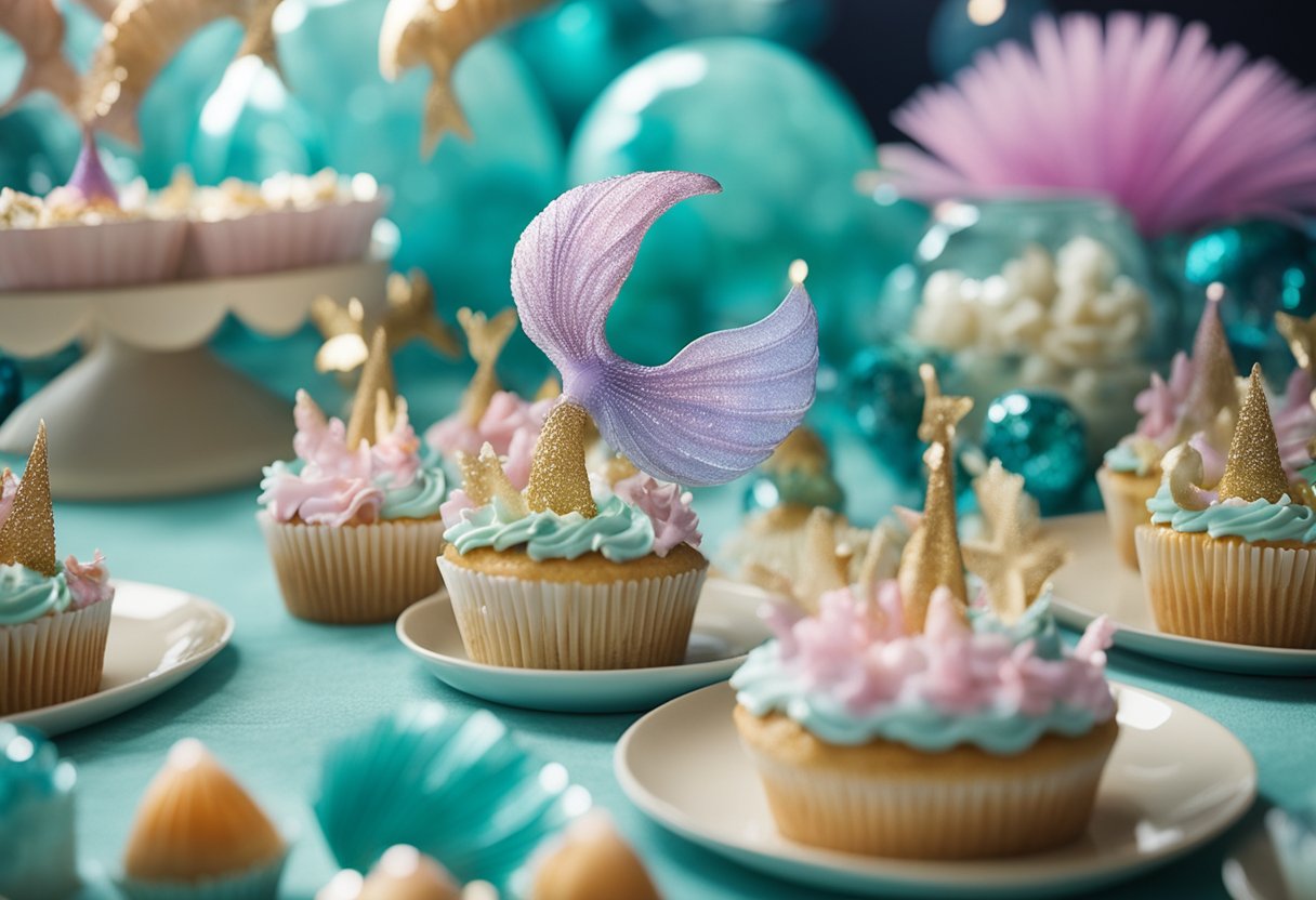 mermaid birthday party cupcakes muffins
