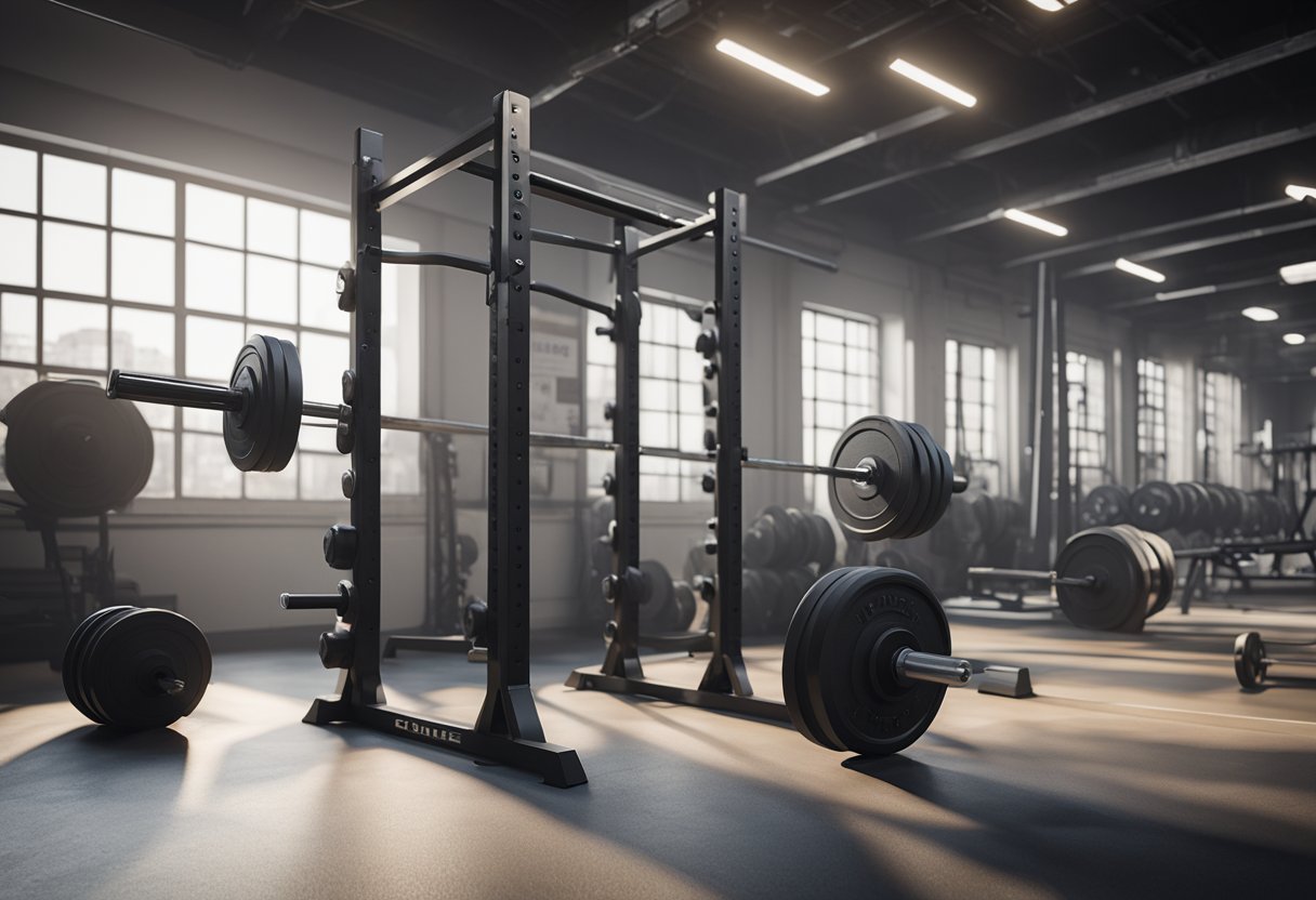 a squat rack in a gym