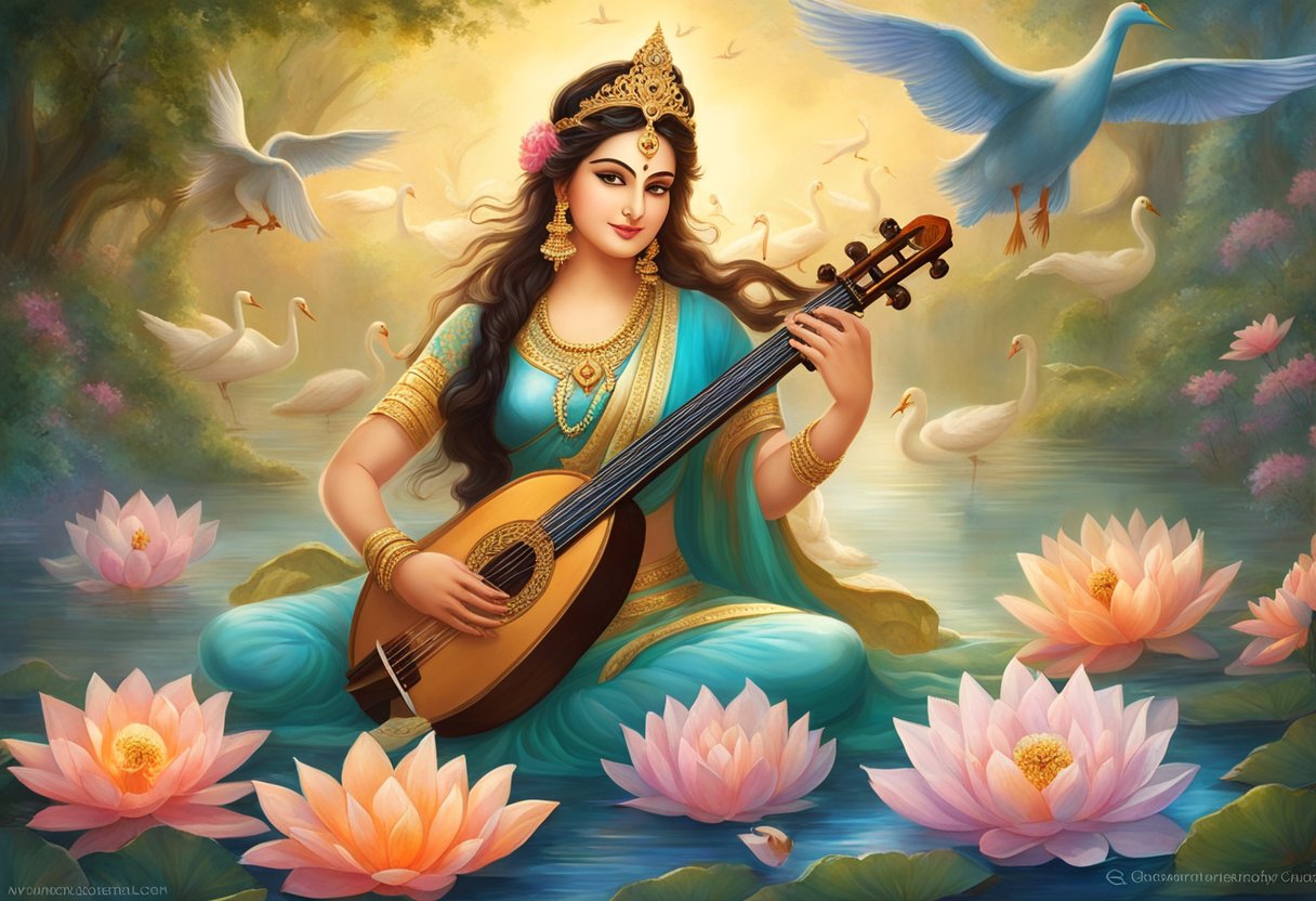 Saraswati: (Mythical Creatures) - Mythical Encyclopedia