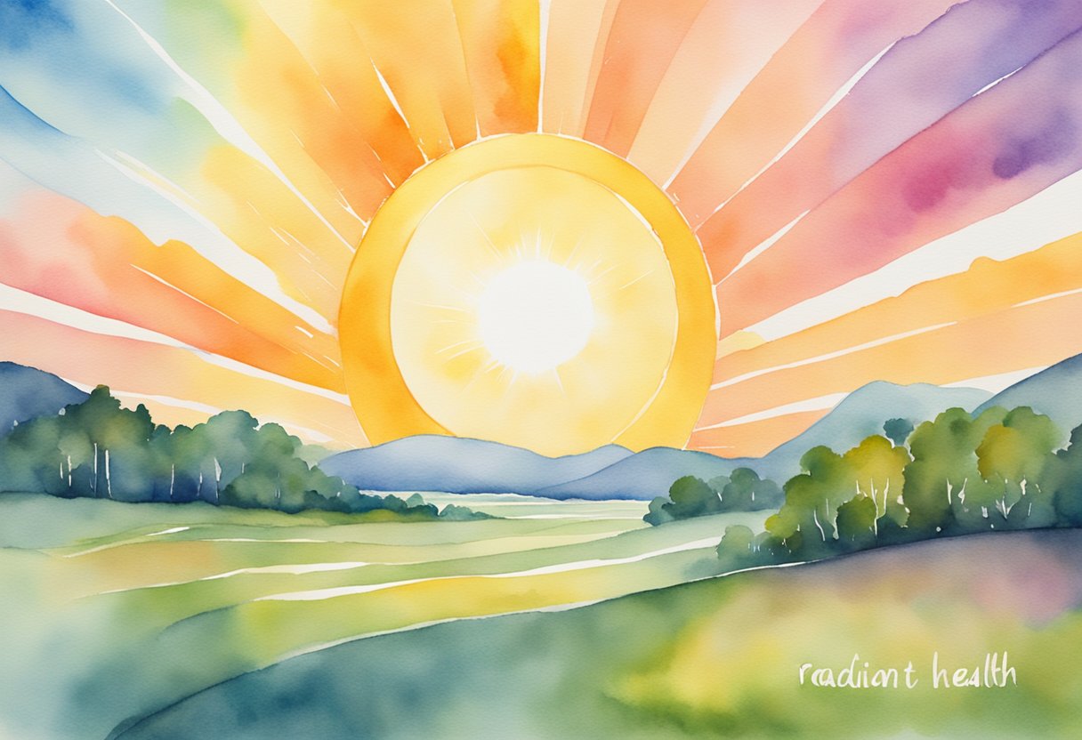 A digital watercolor named Radiant Health Sun