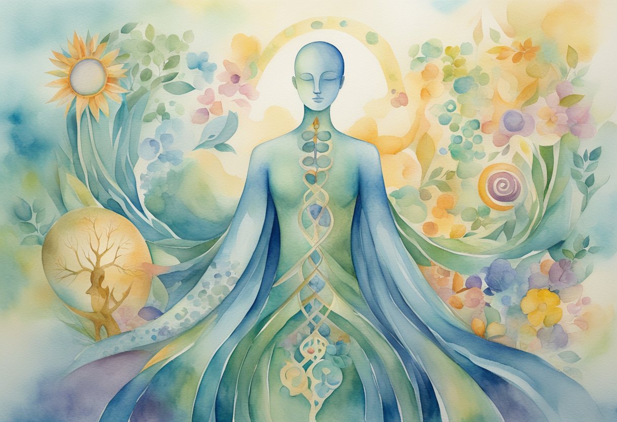 a digital watercolor of a spiritual being