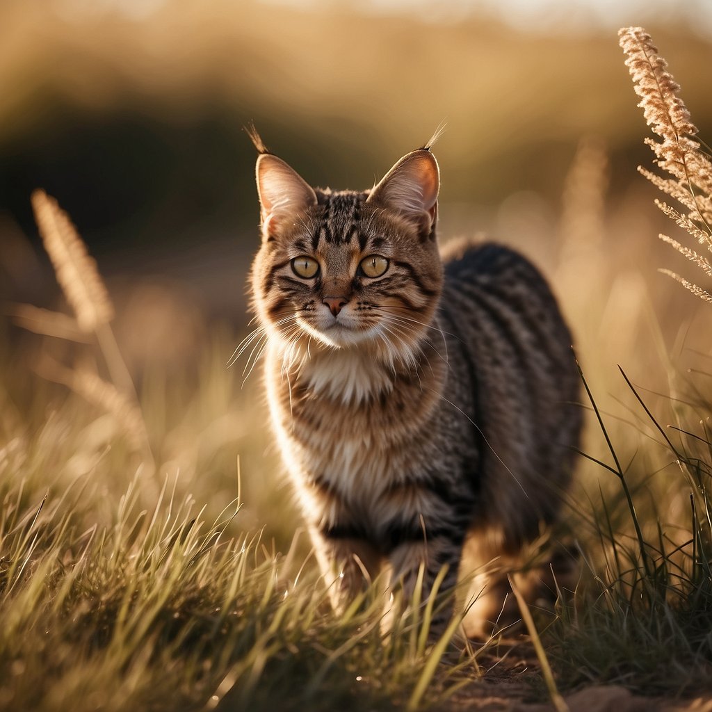 Pampas Cat in grass AI