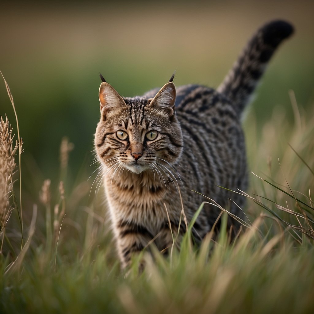 wild feline in grass
