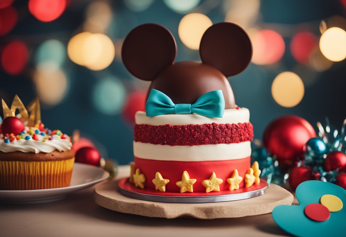 mickey mouse cake stars bow
