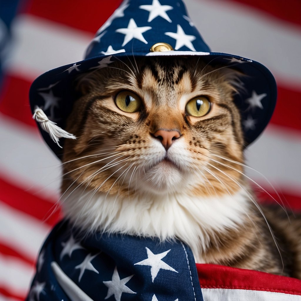 cat in patriotic attire