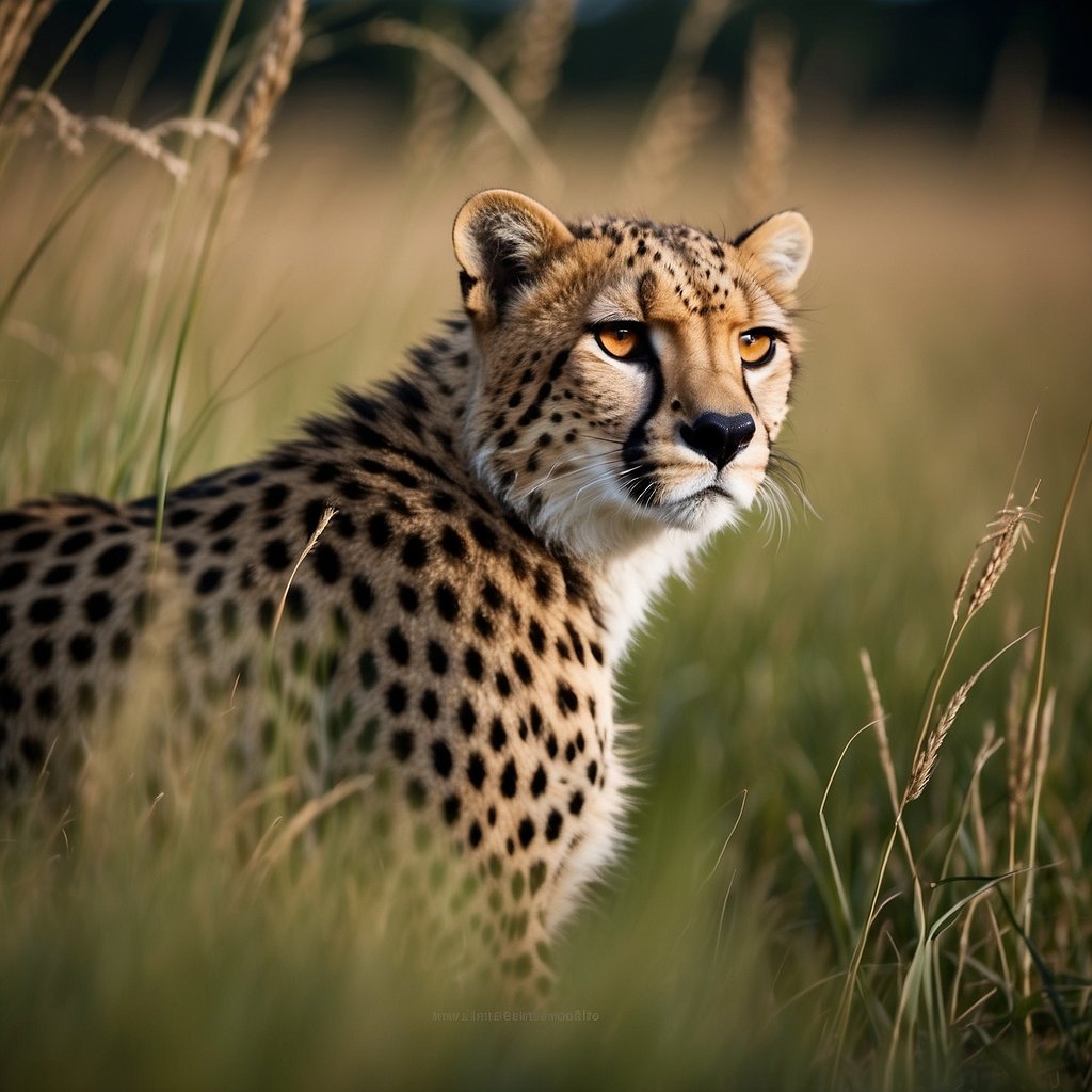 cheetah camouflage in tall grass
