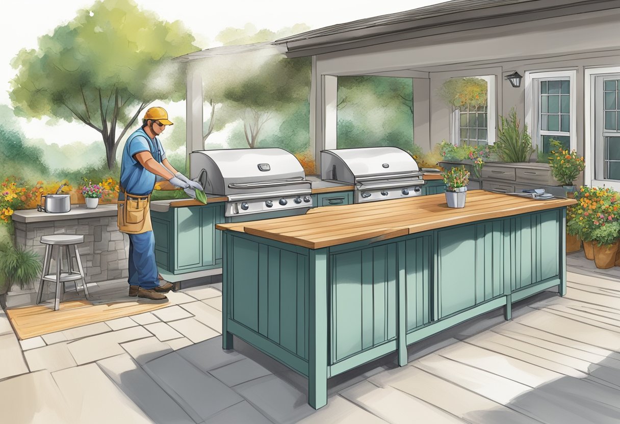 constructing outdoor kitchens