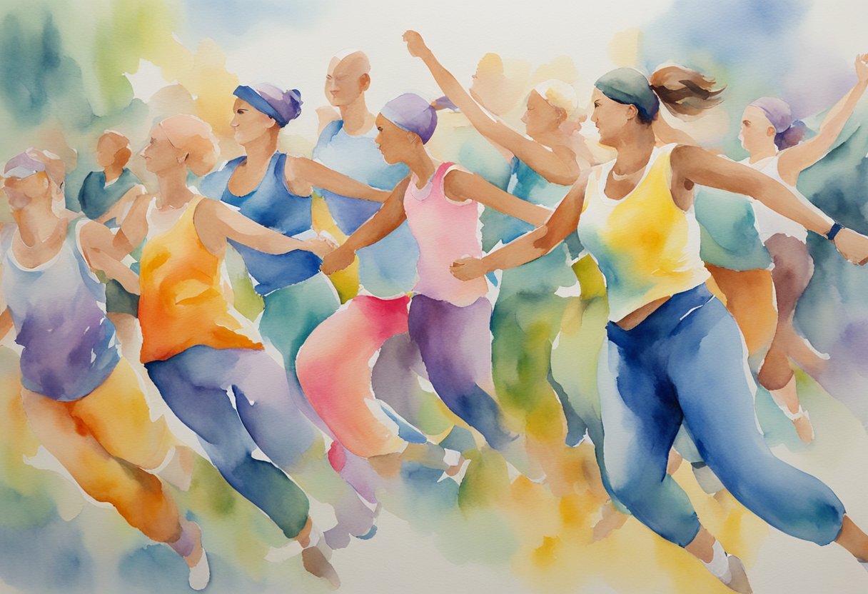 digital watercolor of women in sport