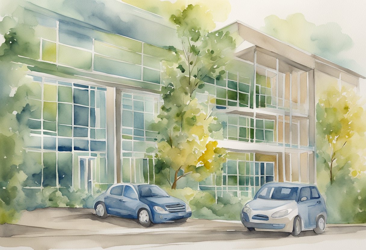 A digital watercolor of a medical office