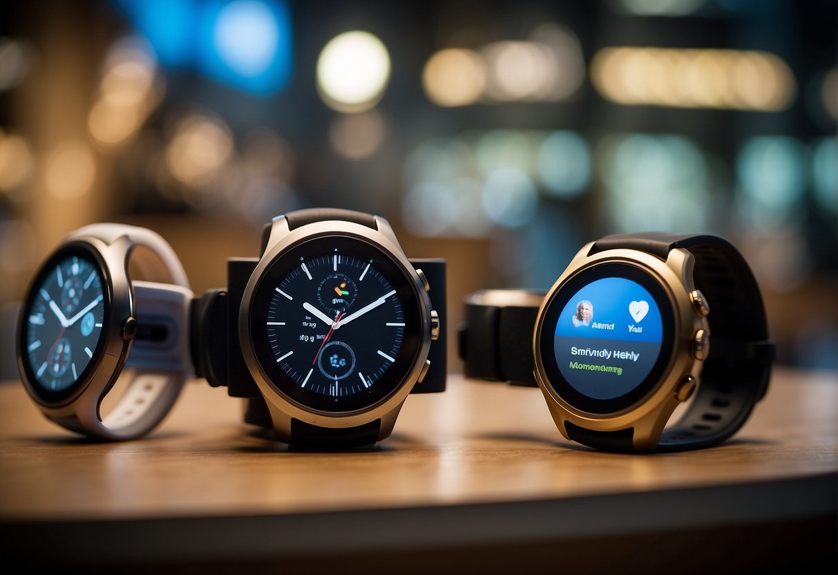 smartwatches on a table with blurred background
