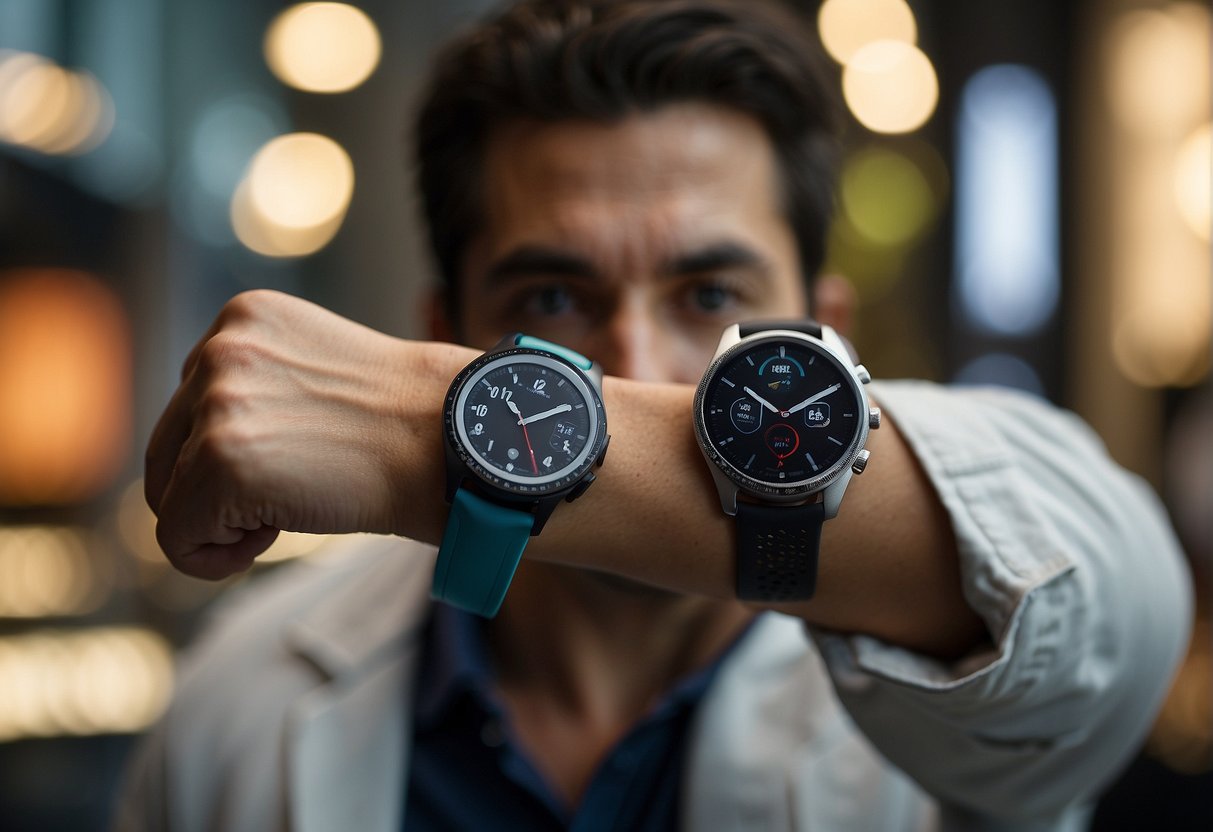 man wearing two watches on the same wrist