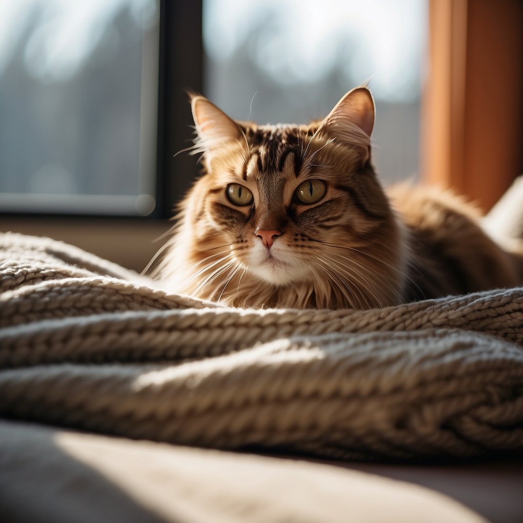 cat on blanket