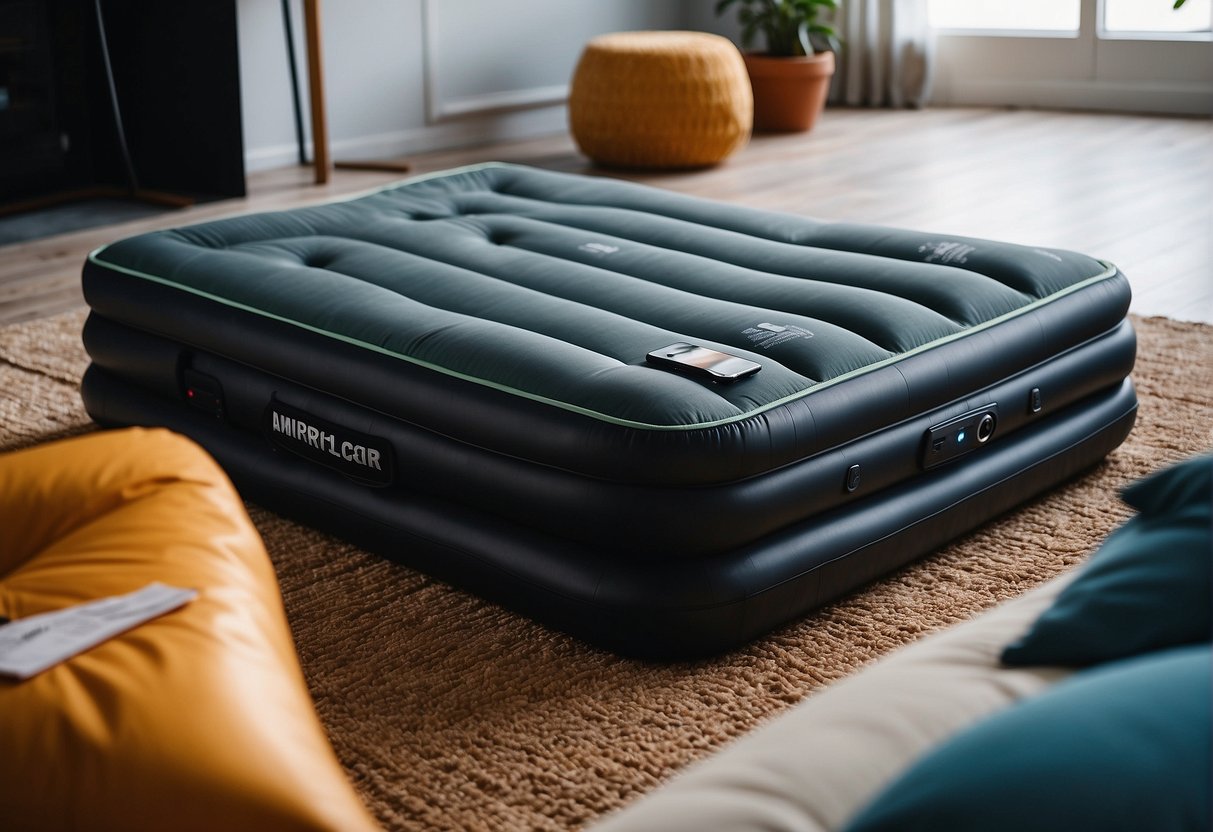 air mattress on a carpet
