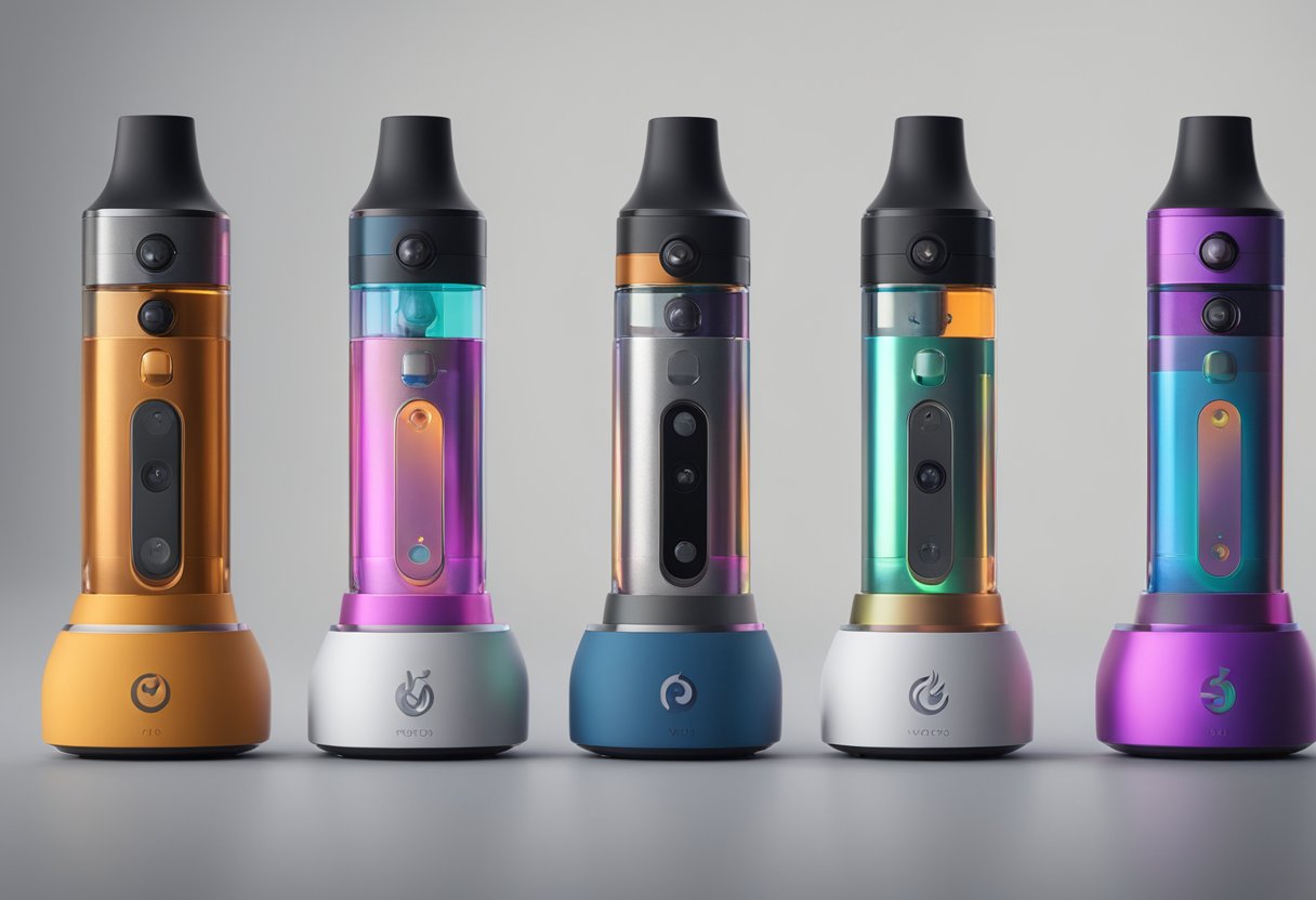 colourful vapes in a row