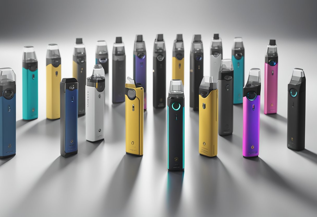 selection of different coloured e-cigarettes