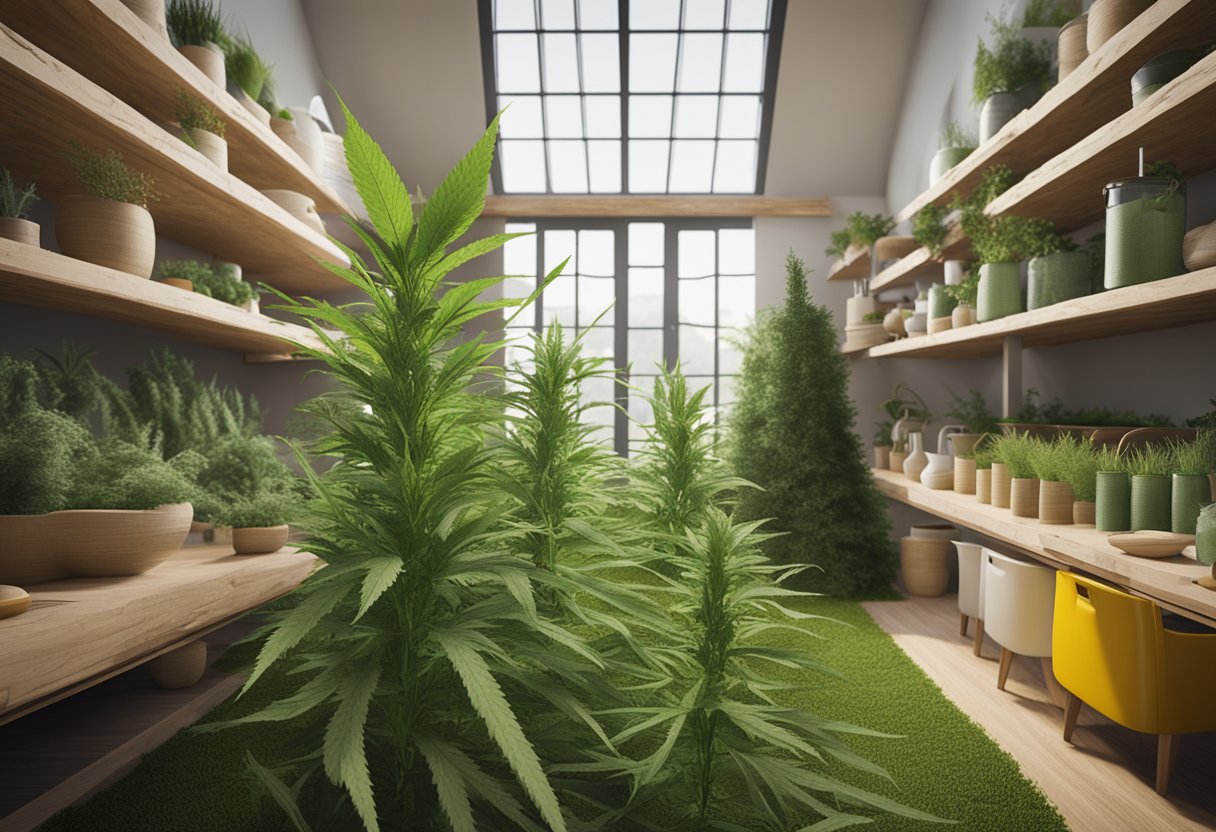 hemp plant in a room