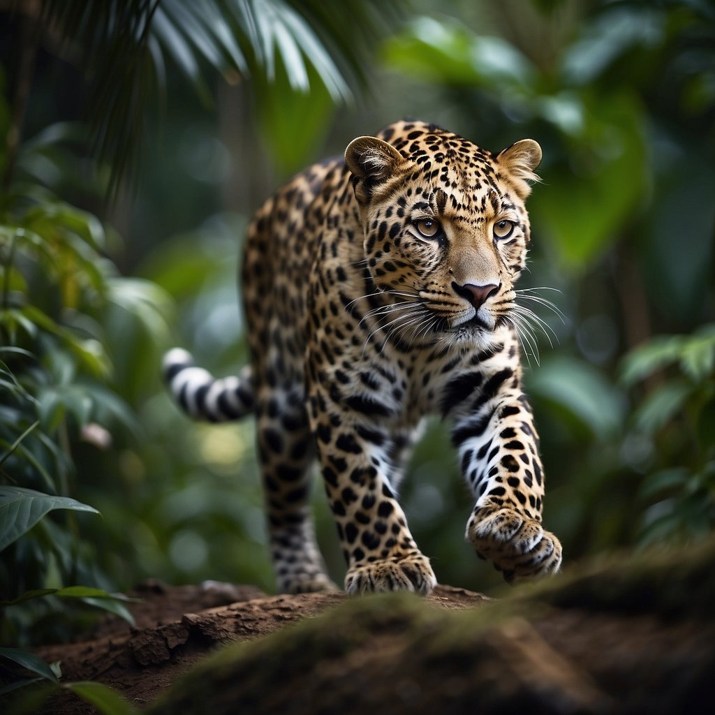 Panthera pardus in forest