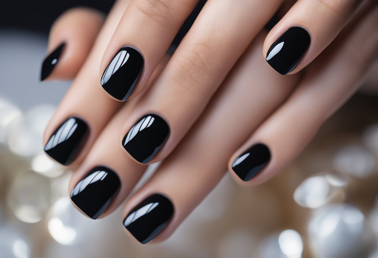 Solid black nail designs