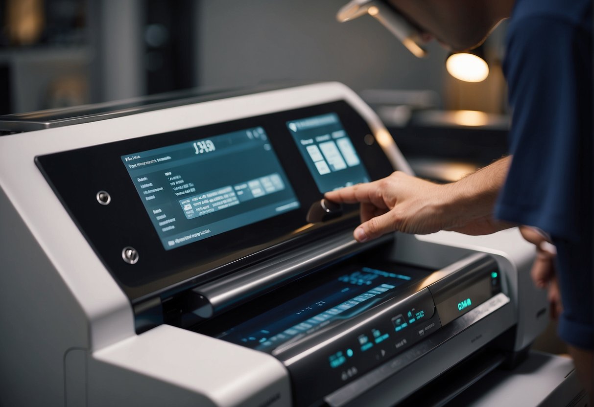 man operating a printer