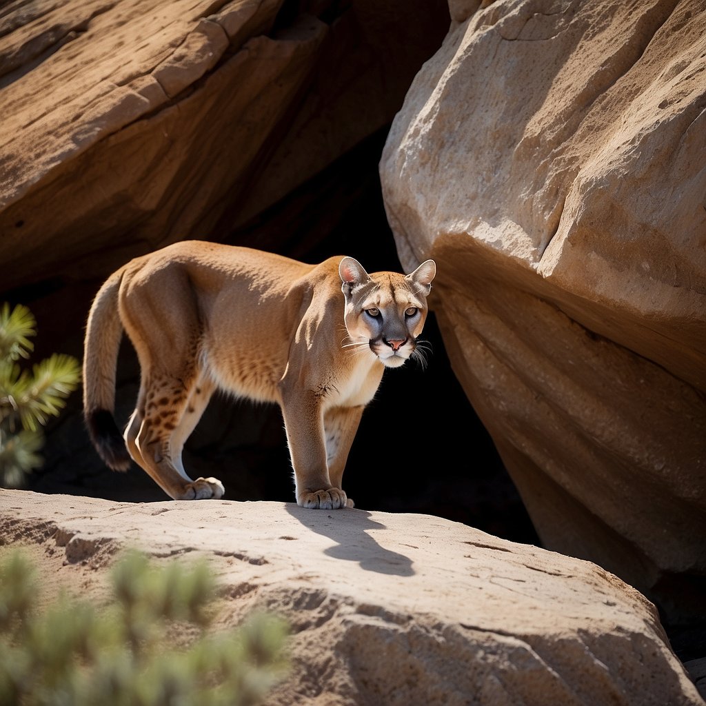 cougar in rocky terrain