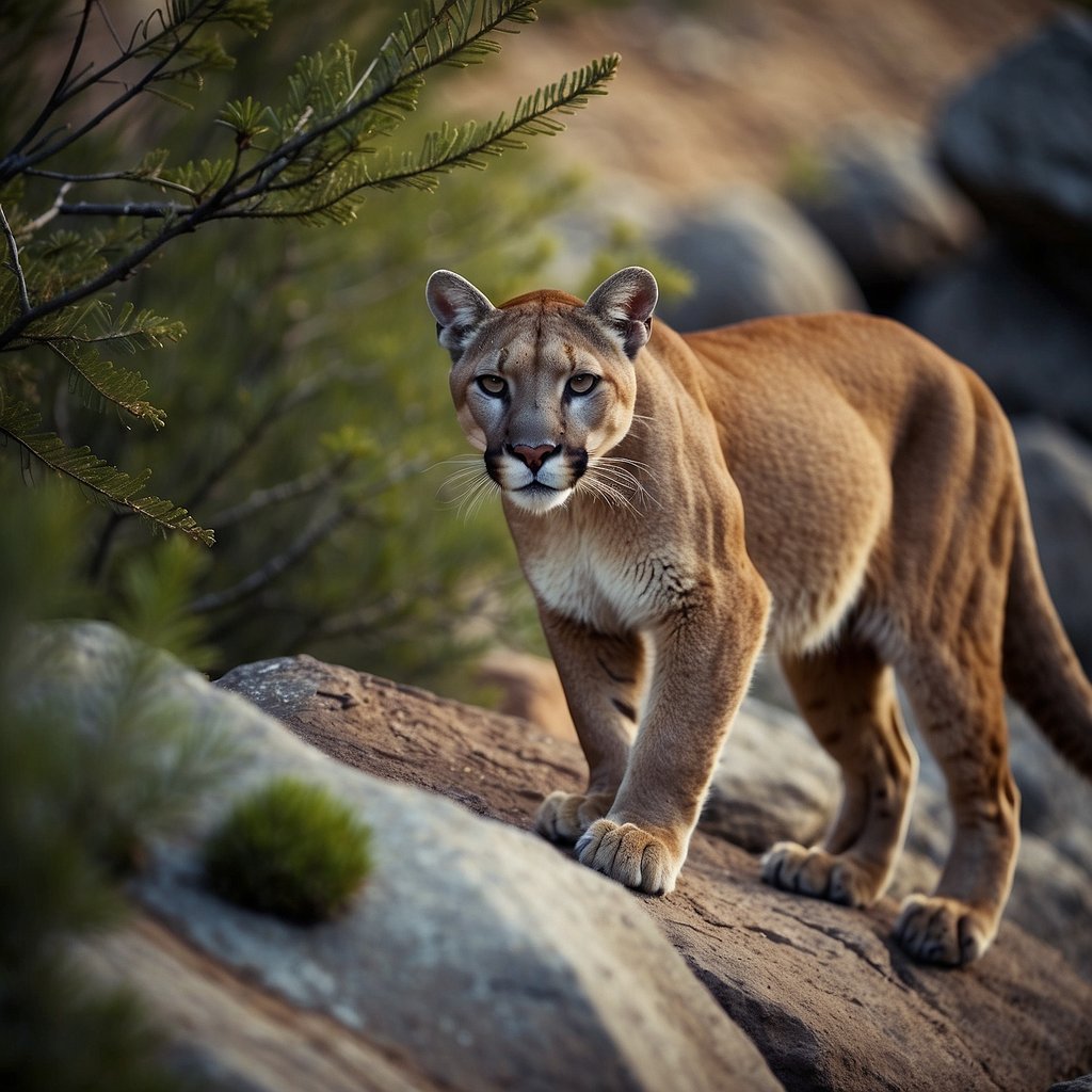 Puma looking for prey