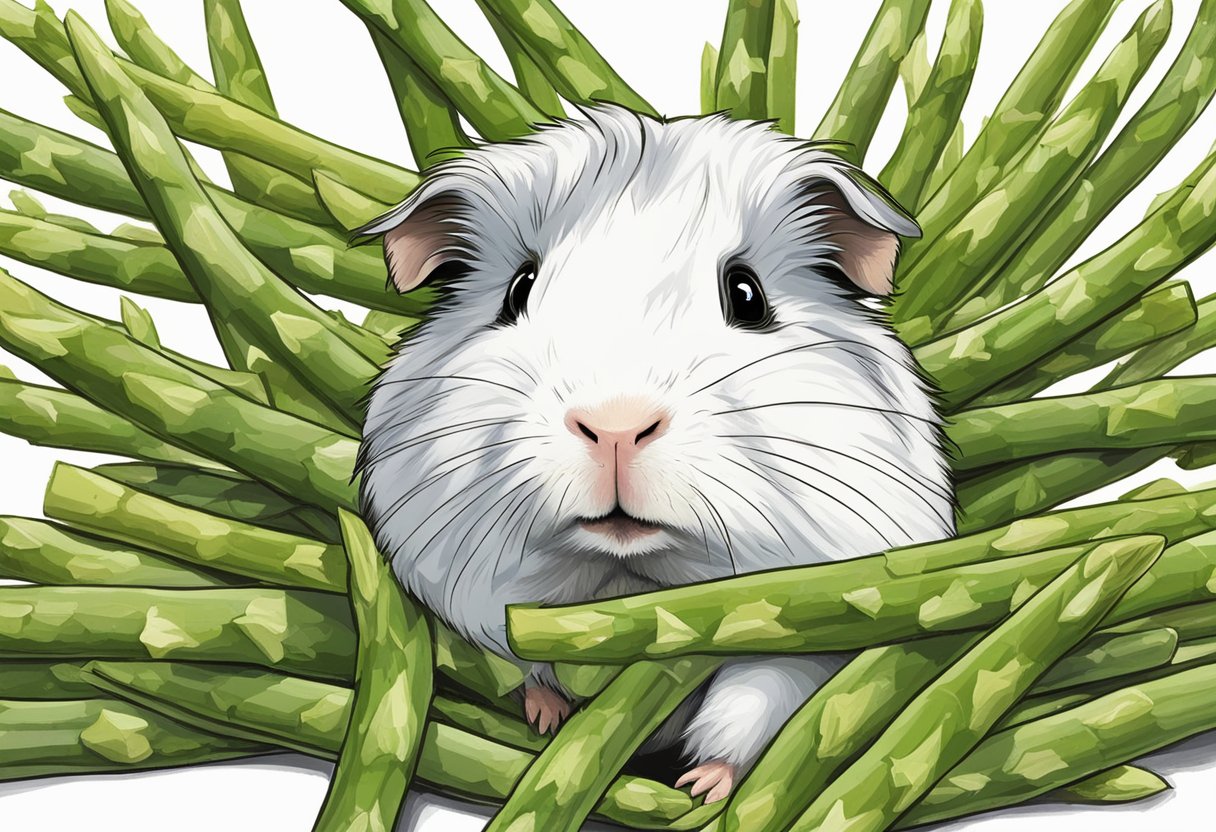 Stunning Guinea Pigs Eating Asparagus Everyday image