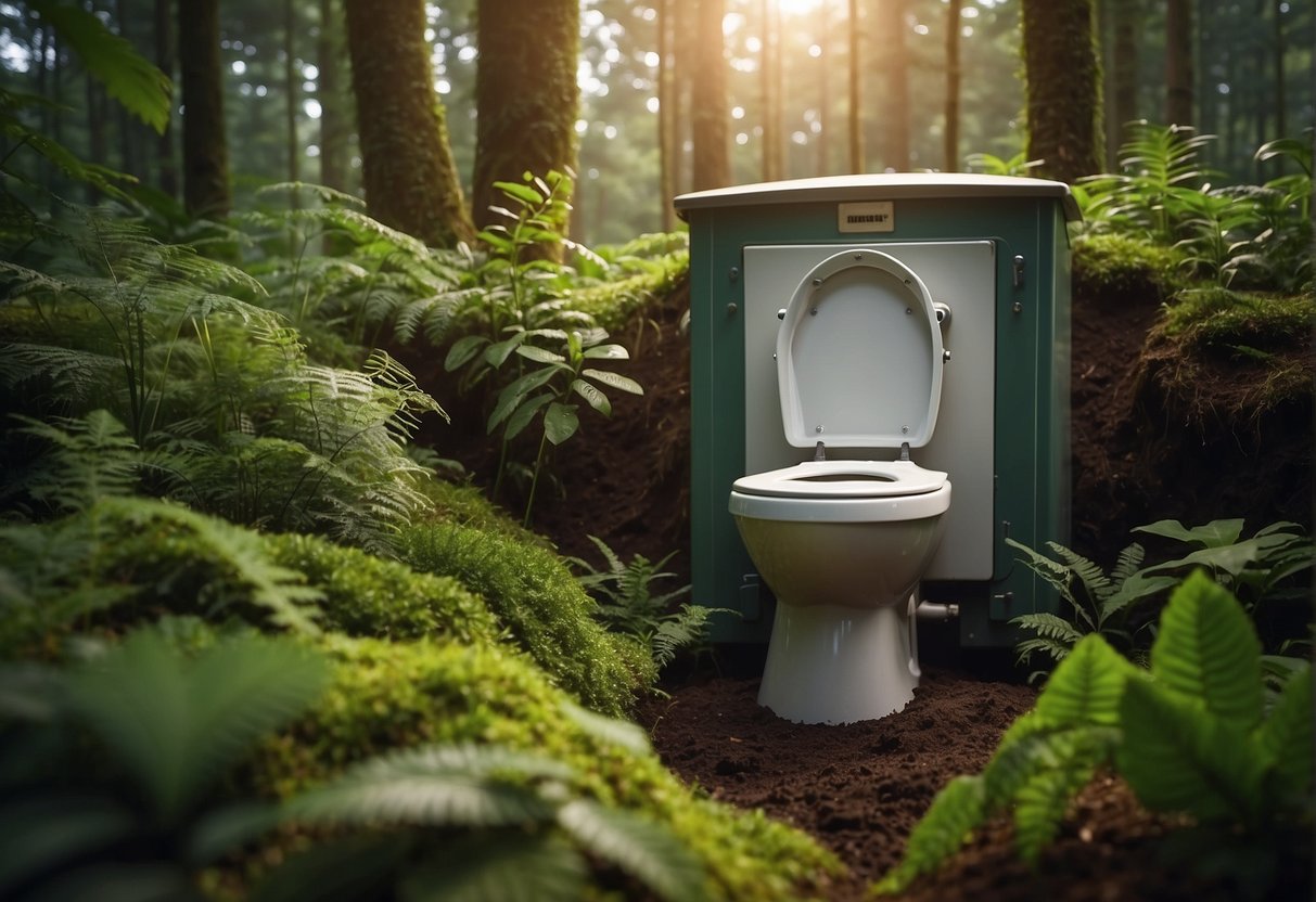 compost toilet in the forest