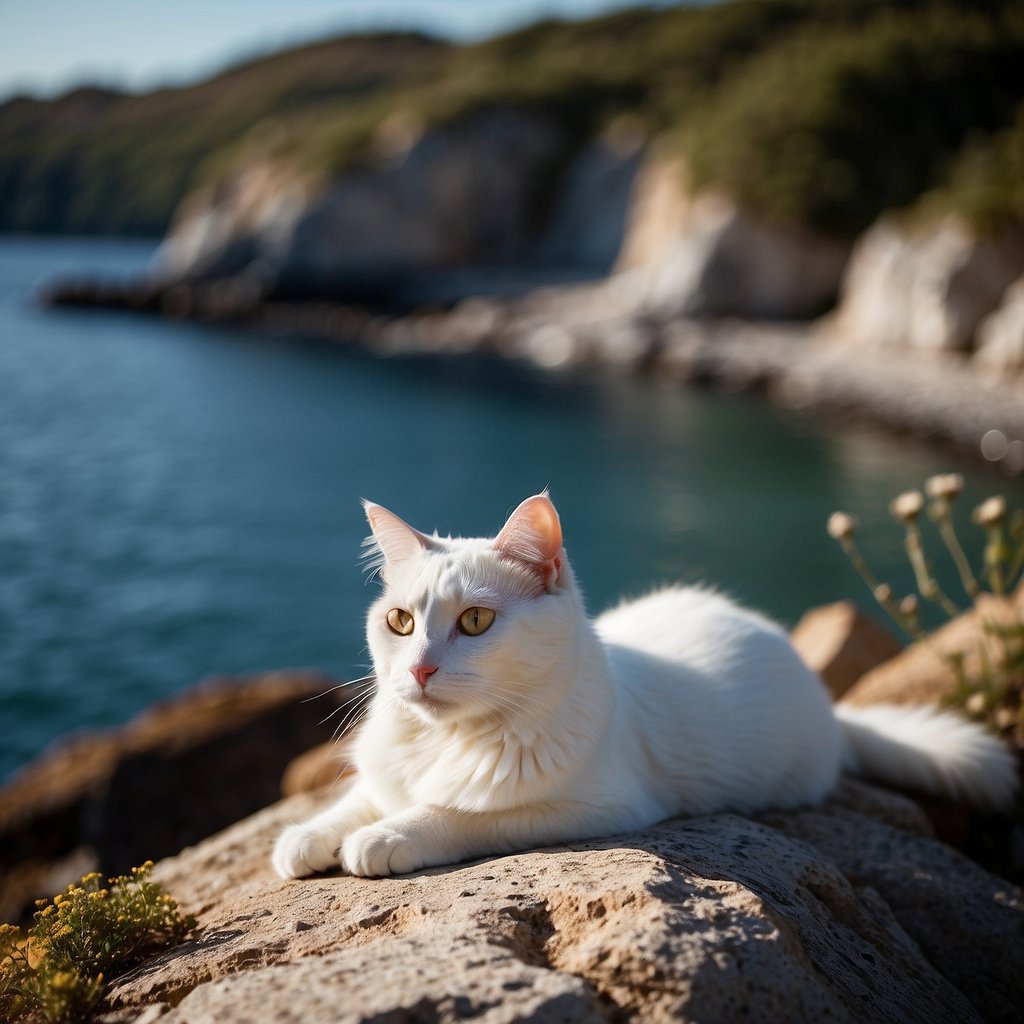 The Swimming cat by water