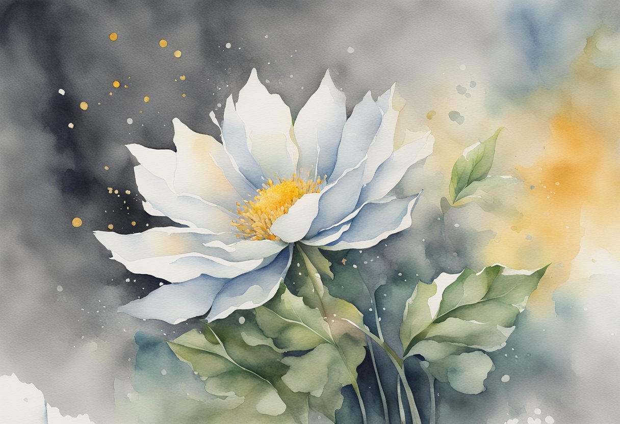 A digital watercolor of a large daisy