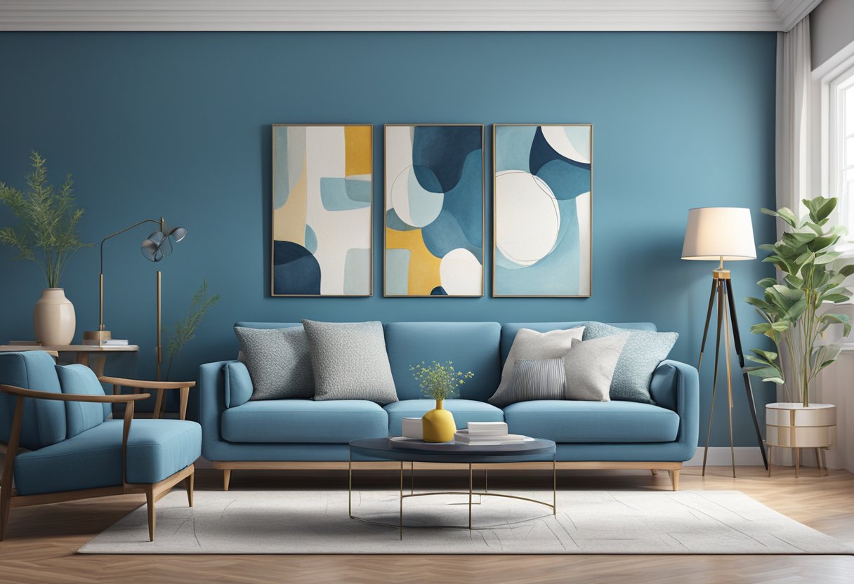 room-with-blue-wall-and-sofa