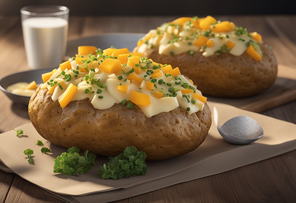 cheese topped jacket potatoes