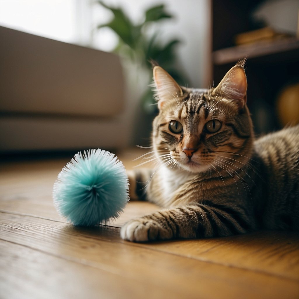 kitty with toy