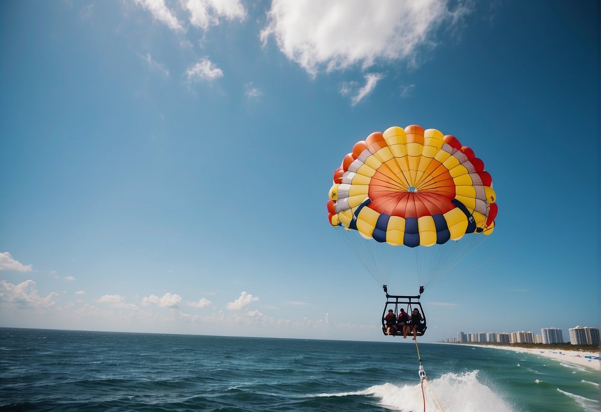Parasailing with friends