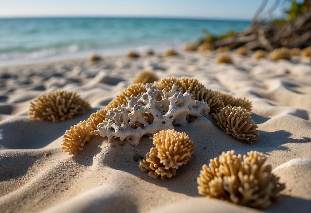 corals on the beach