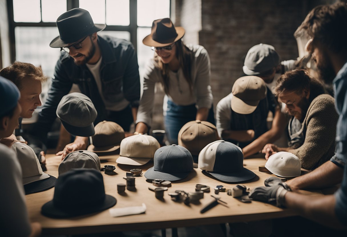 old hats being modified in a work shop class