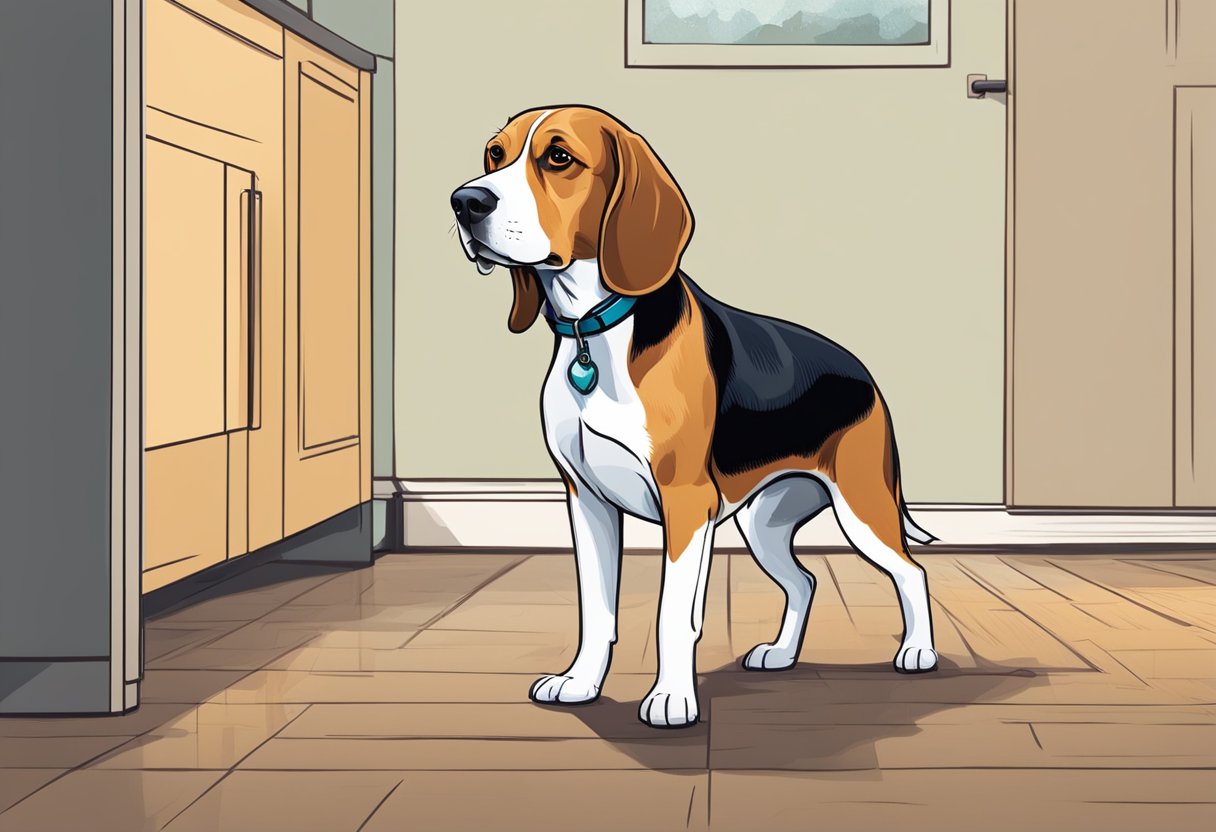 beagle peeing in the house